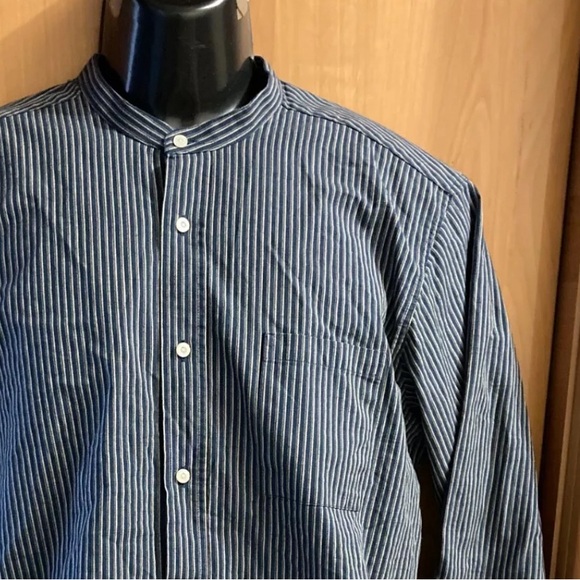 Pike Brothers 1923 Buccanoy Shirt Blue Striped Railroad Band Collar Shirt, Sz M - Picture 12 of 12